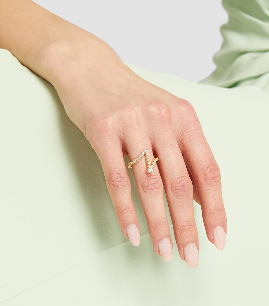 Yellow Gold and Diamond Ensemble 'I' Ring YELLOW GOLD Image 5