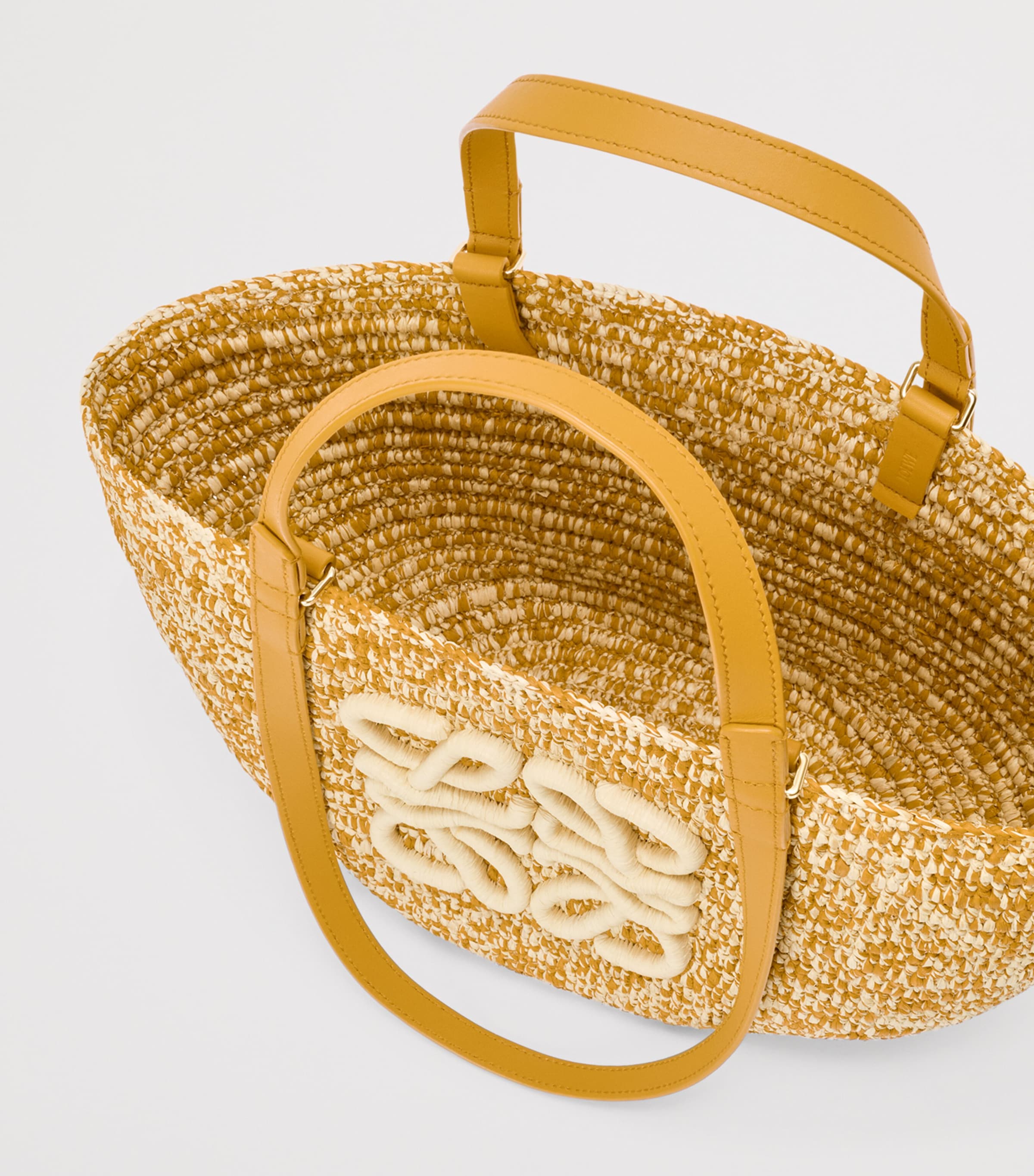 LOEWE x Paula’s Ibiza Medium Raffia Eclipse Basket Bag Mustard Image 6