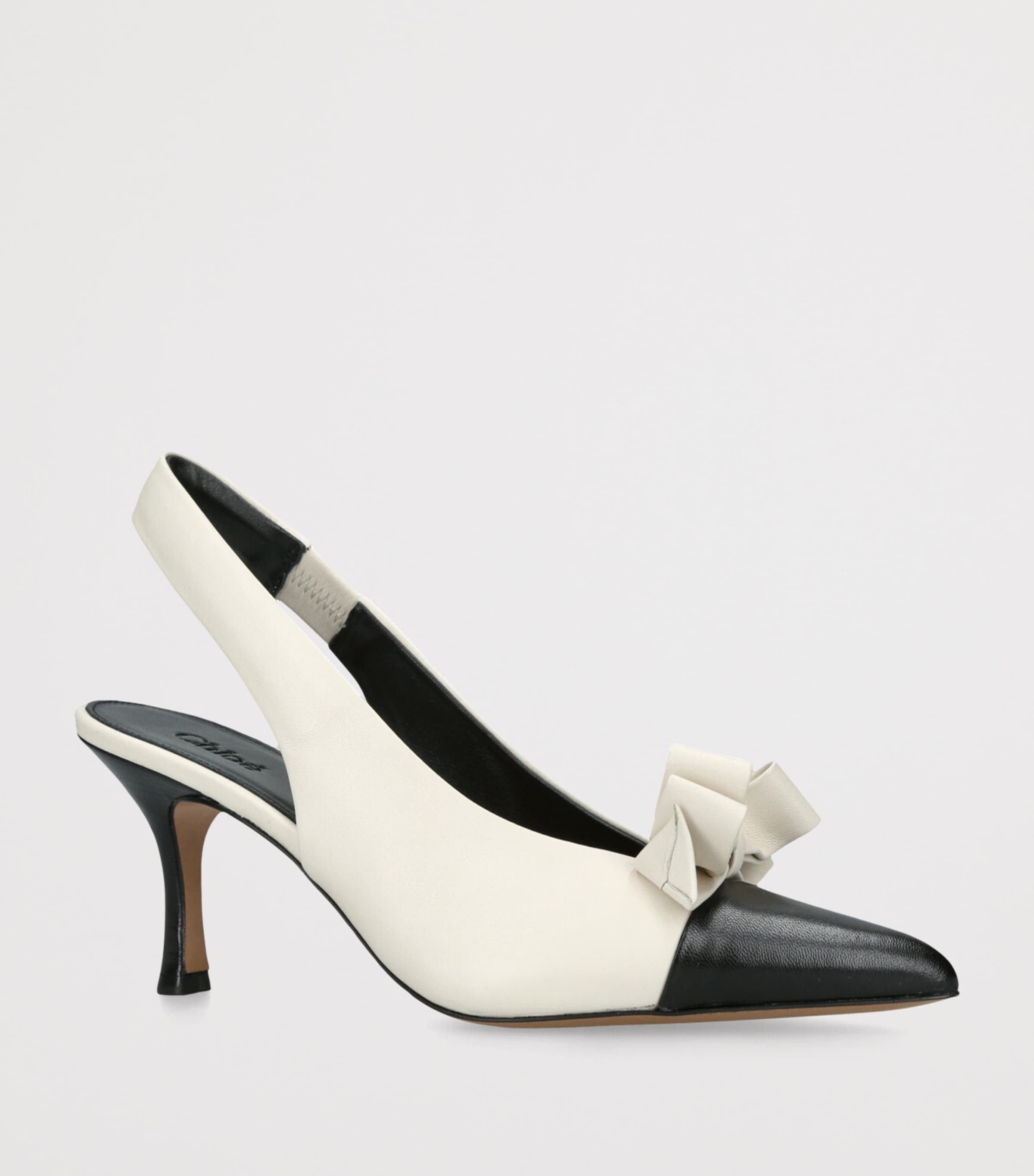 Leather Alba Slingback Heels 80 WHITE Image 3
