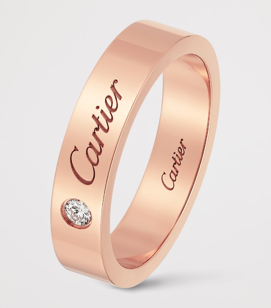 Cartier Rose Gold and Diamond C de Cartier Wedding Band (4mm) Rose Gold Image 8