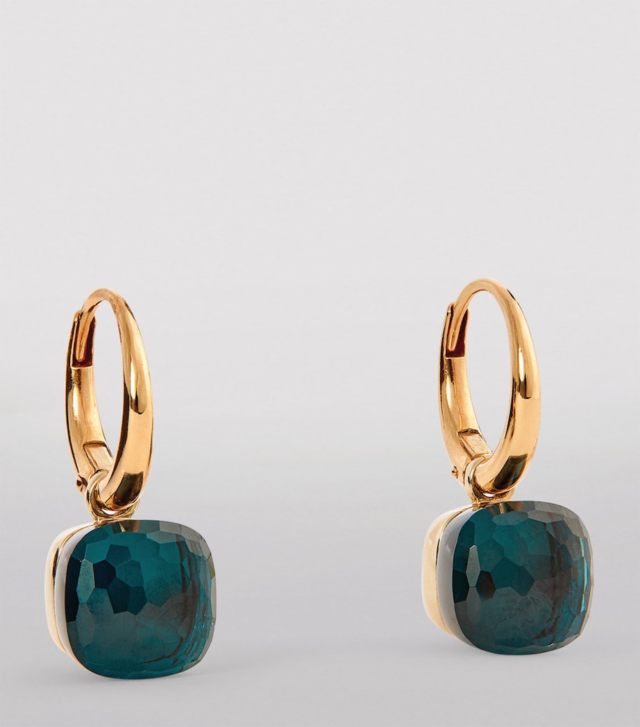 Rose Gold and Topaz Petit Nudo Drop Earrings 000TL Image 2