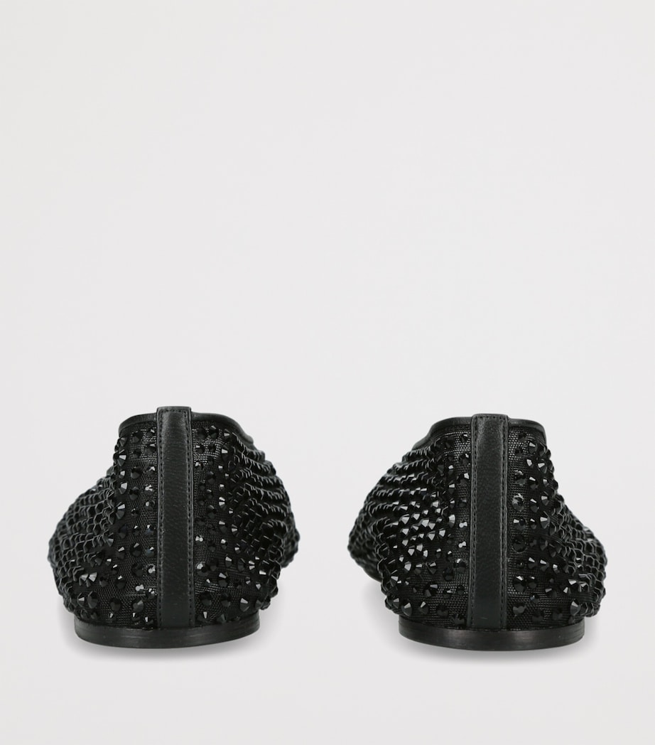Crystal-Embellished Luna Flats BLACK Image 2