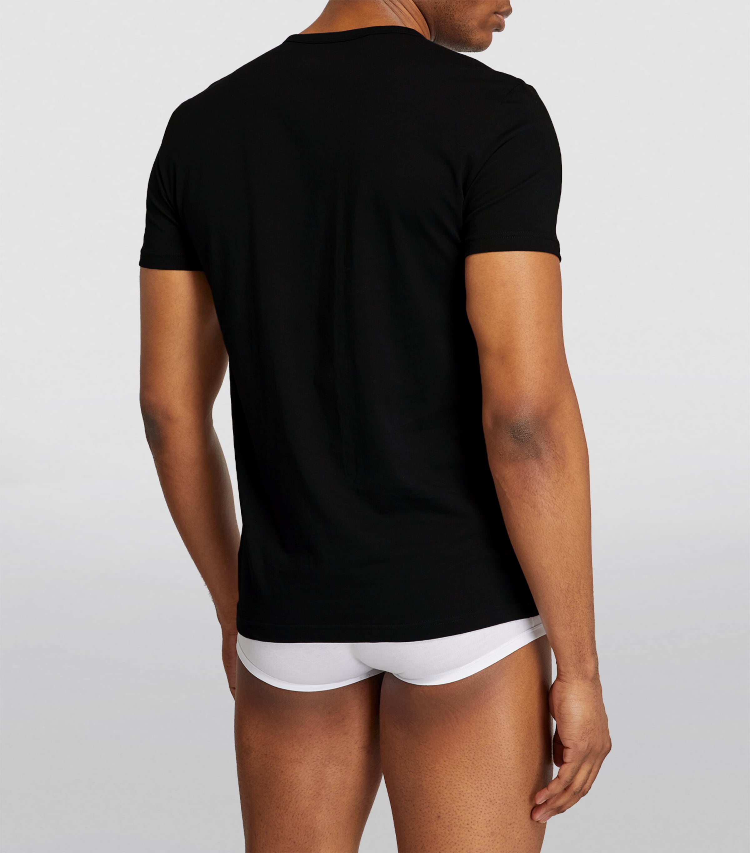 Cotton V-Neck Eagle T-Shirt 97120 BLK/GREY Image 3