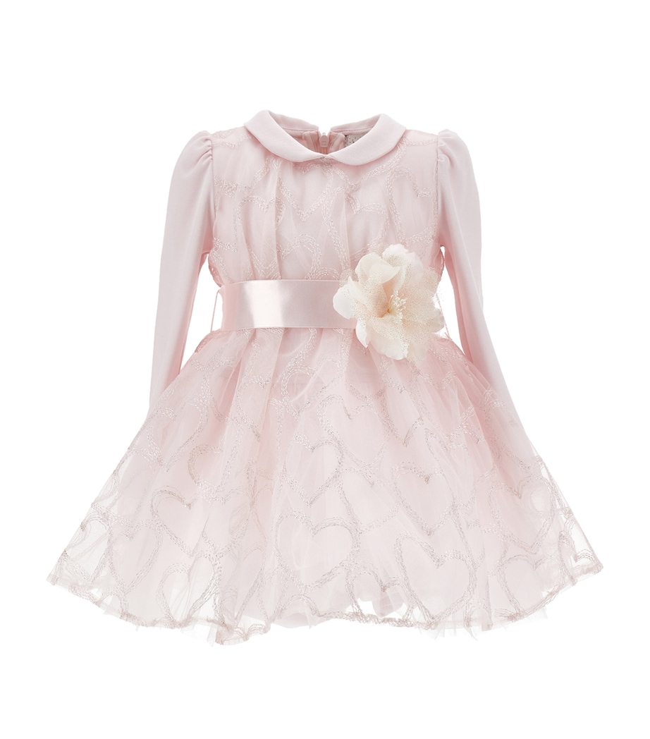 Tulle Glitter-Heart Appliqué Dress (3-36 Months) ROSA ANTICO Image 1