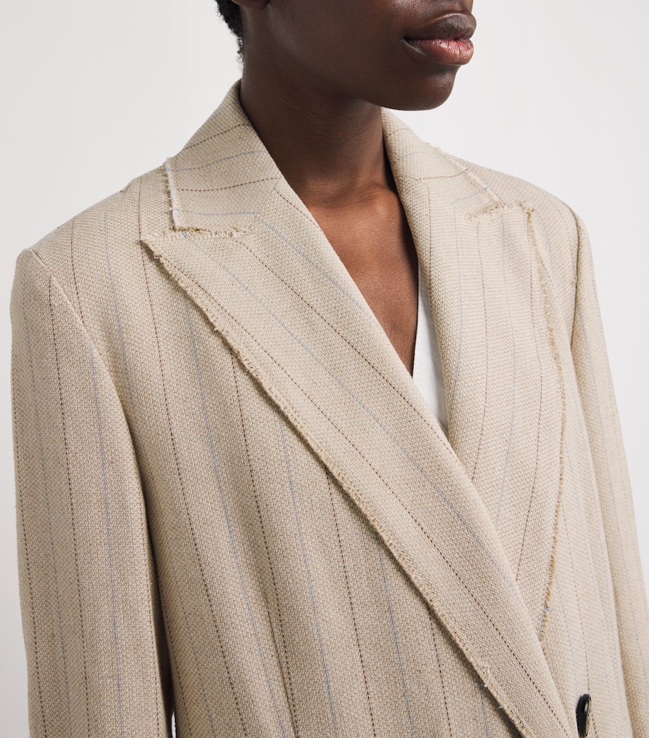 Cotton-Blend Pinstripe Blazer CREAM Image 6