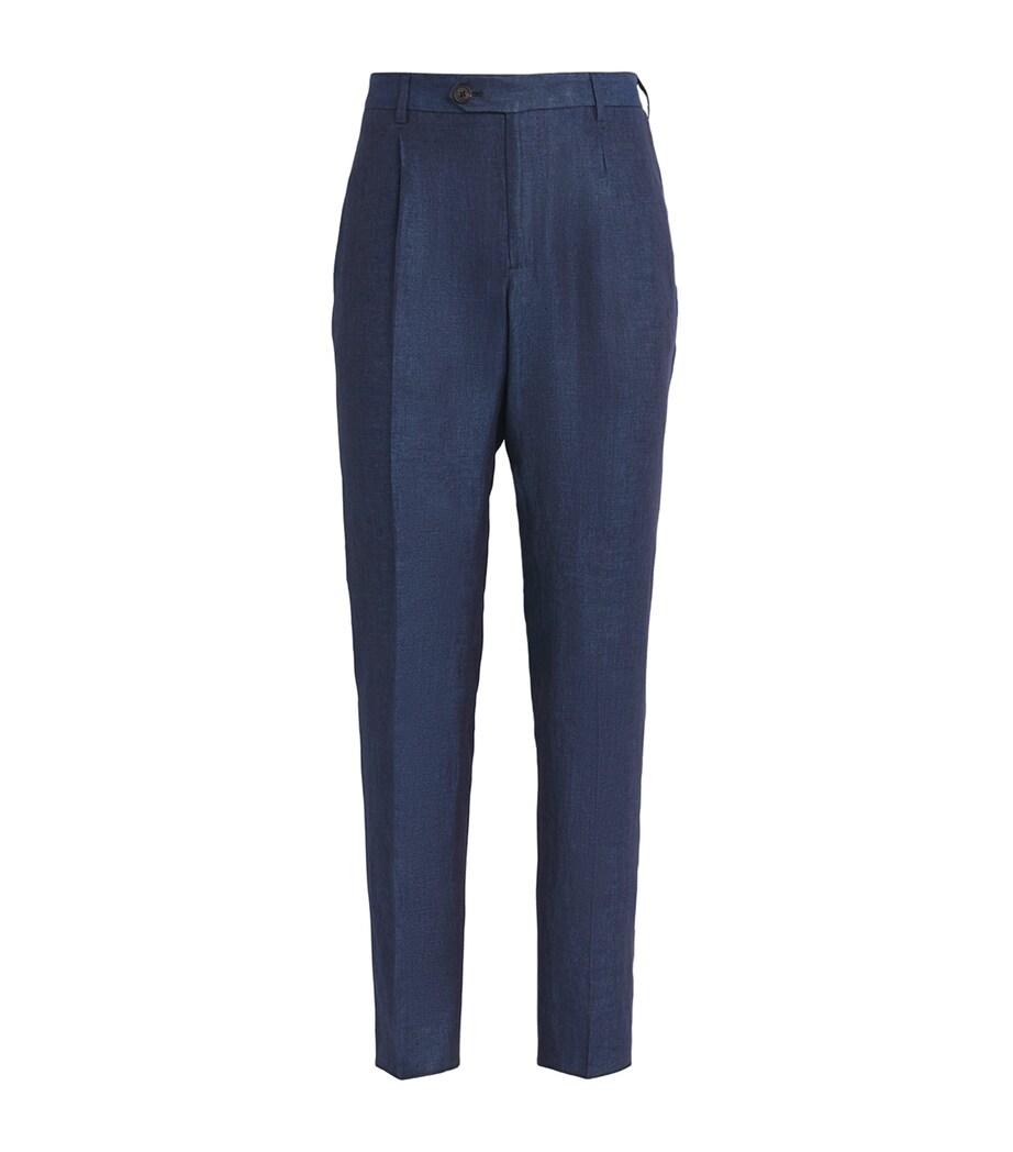 Linen Tapered Trousers 502/09 - DENIM T22 Image 1