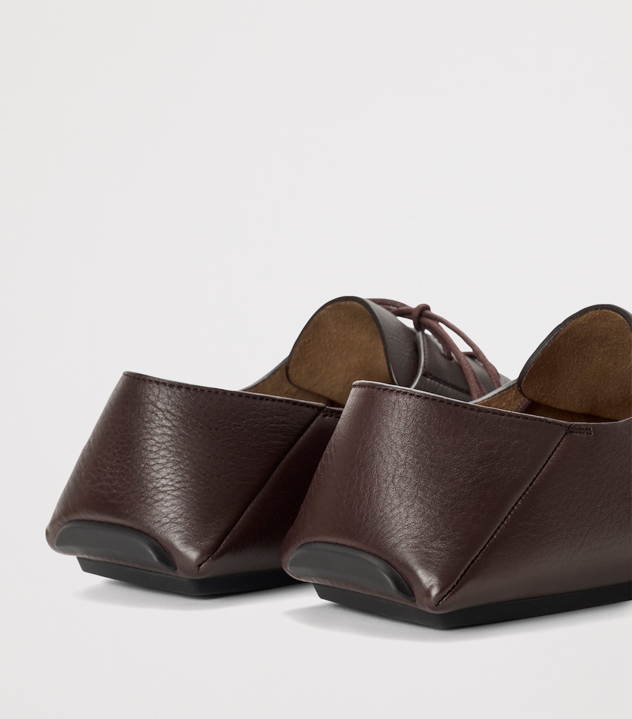 LOEWE Leather Rambla Boat Shoes Dark Brown Image 5
