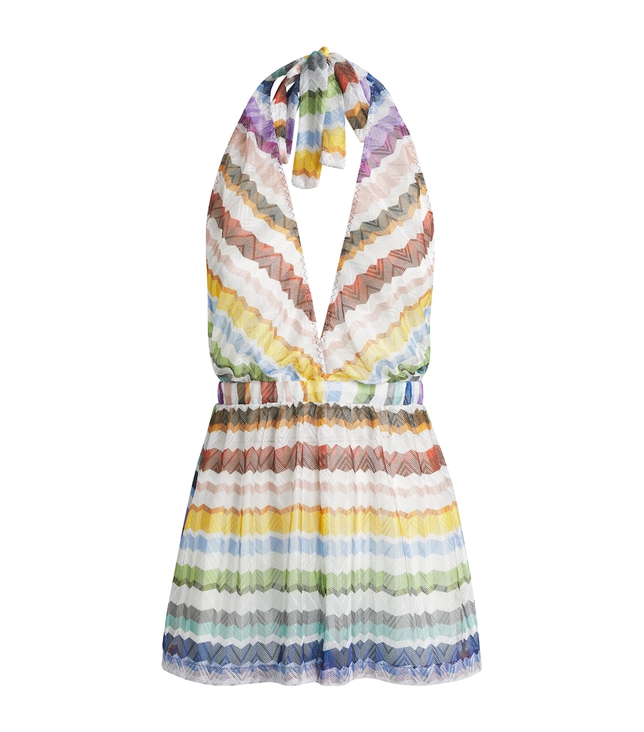 Missoni Womens Zigzag Plunge Playsuit Multicolor Image 1