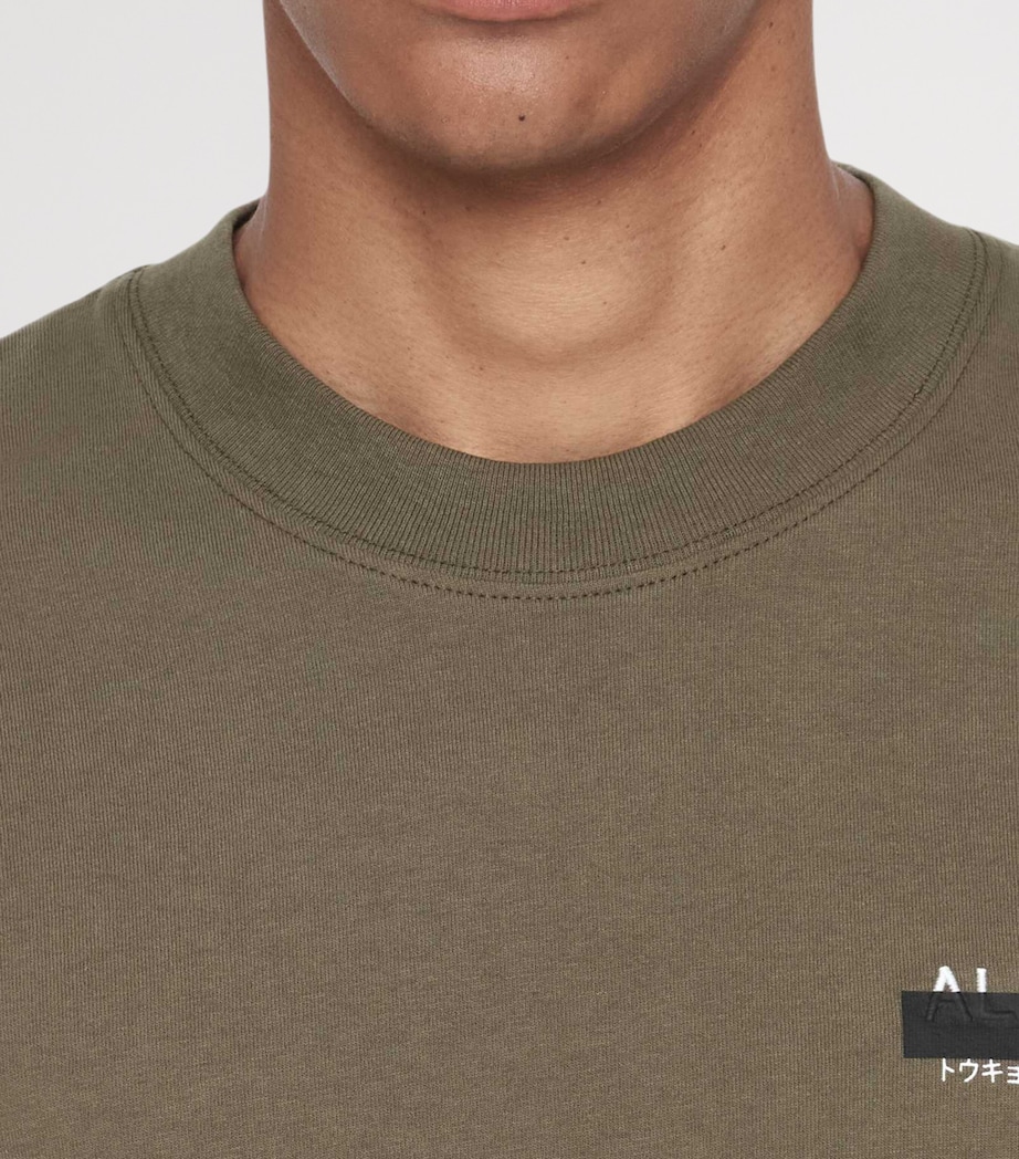 AllSaints Mens REDACT SS CREW Washed Khaki Image 4