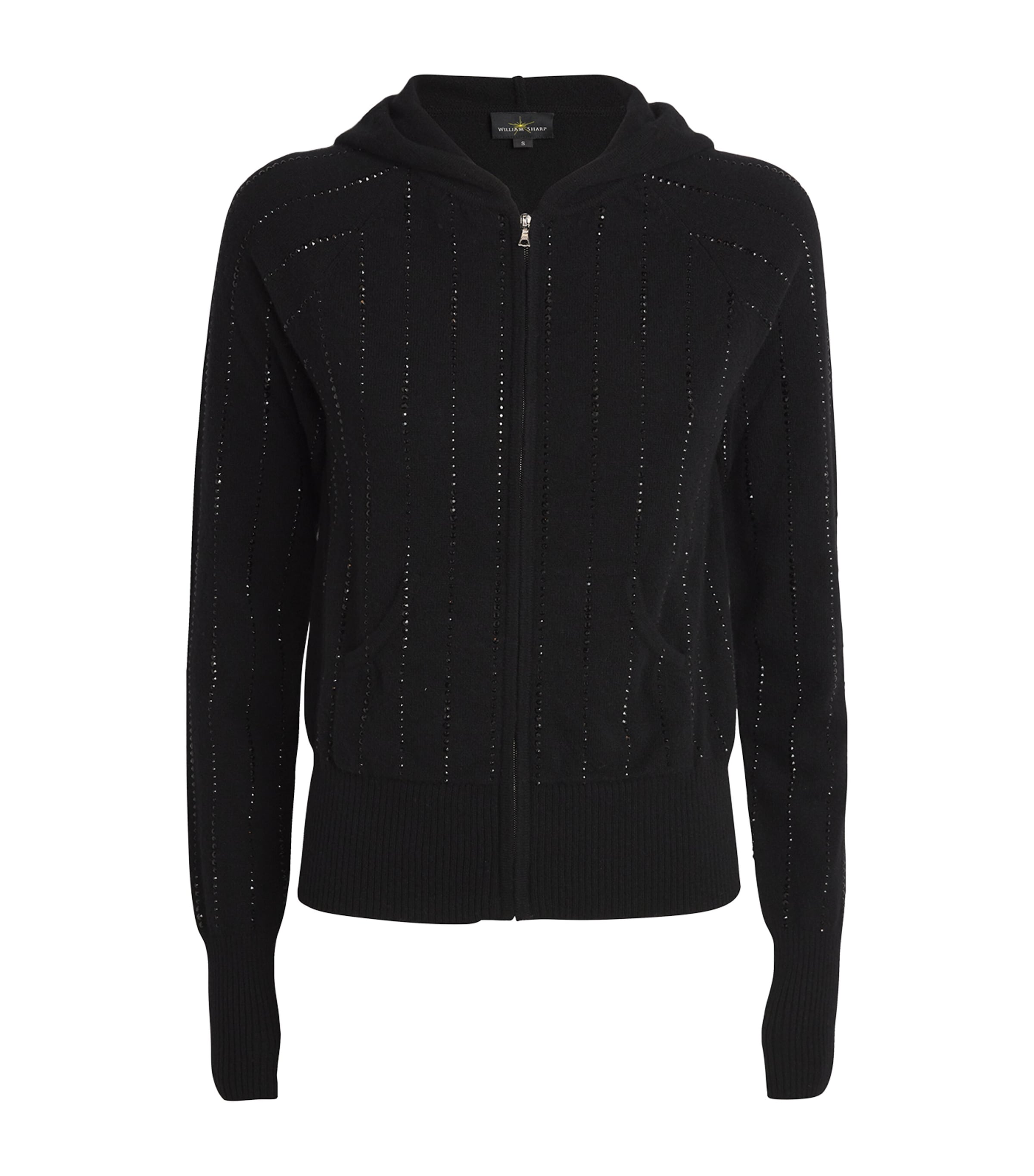 WILLIAM SHARP CASHMERE CRYSTAL-EMBELLISHED HOODIE 