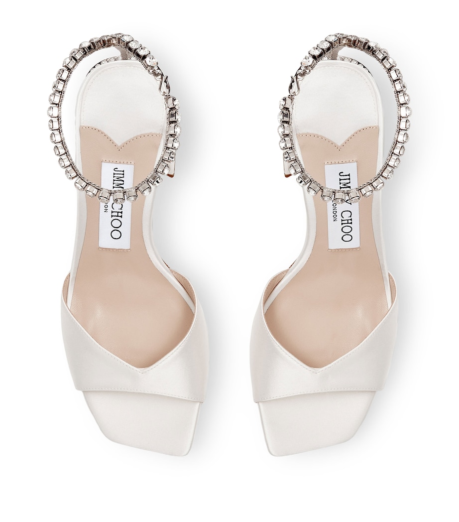 Saeda 85 Satin Sandals IVORY/CRYSTAL Image 3