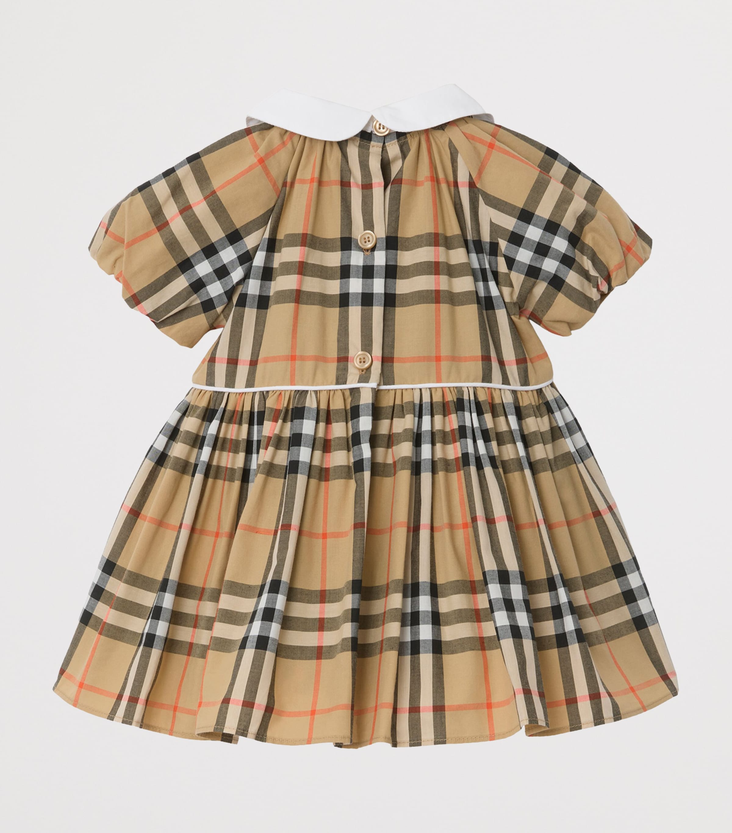 Burberry Kids Beige Cotton Check Dress with Bloomers (1-18 Months