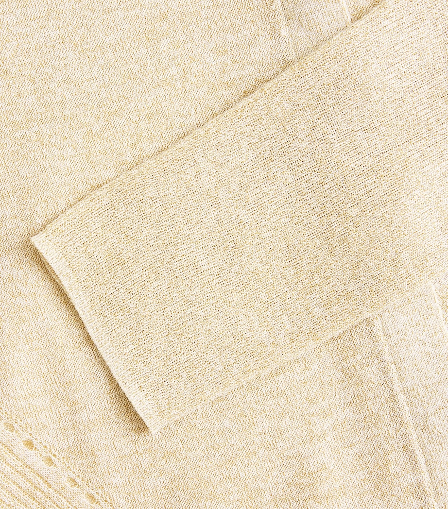 Lurex-Knit Tasse Cardigan GILT Image 5