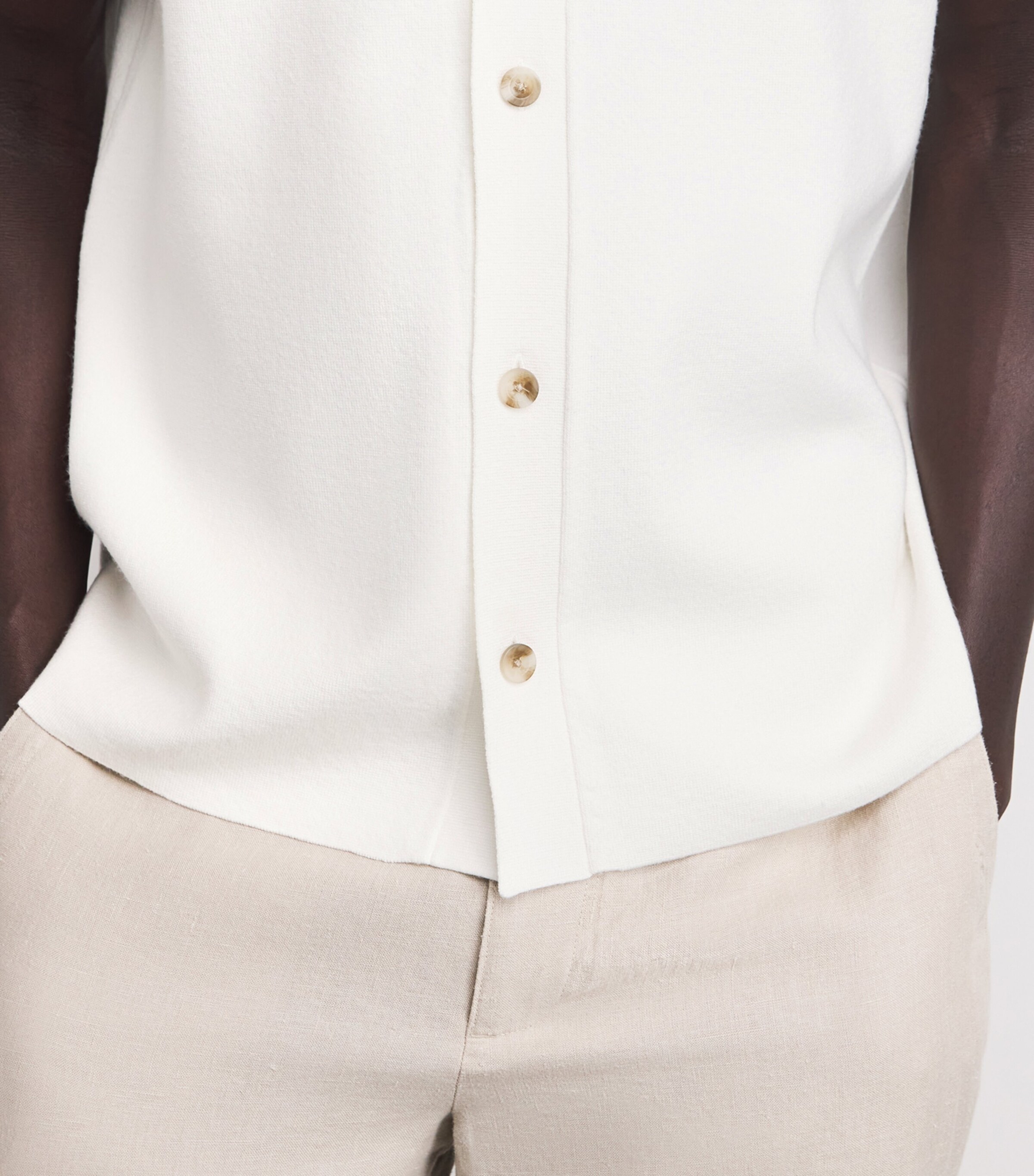 Vince Mens Milano Cabana Shirt Classic Cream Image 3