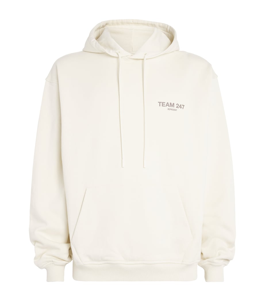 Represent 247 Mens Oversized Team 247 Hoodie Cream Image 1