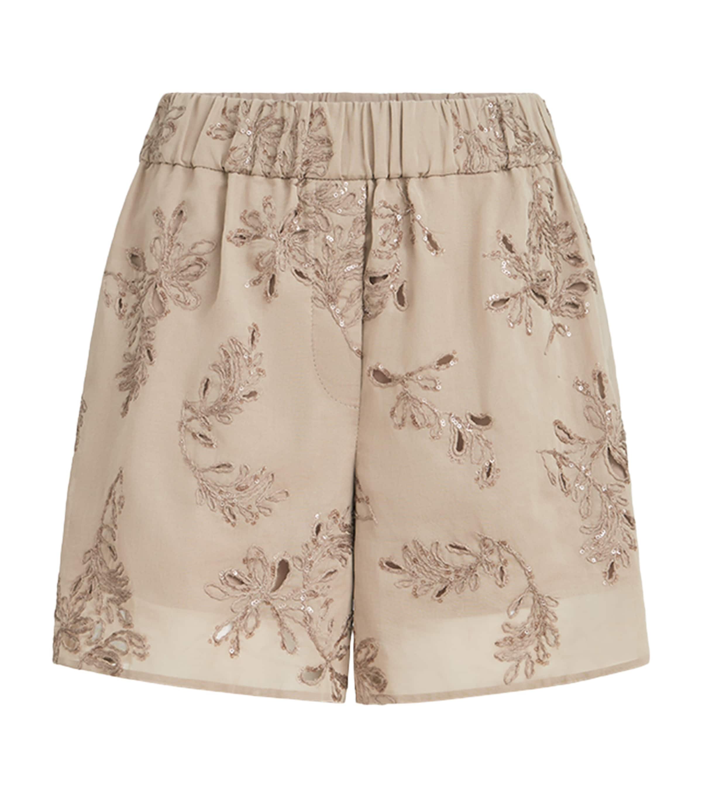 Brunello Cucinelli Womens Cotton Organza Bermuda Shorts Image 1