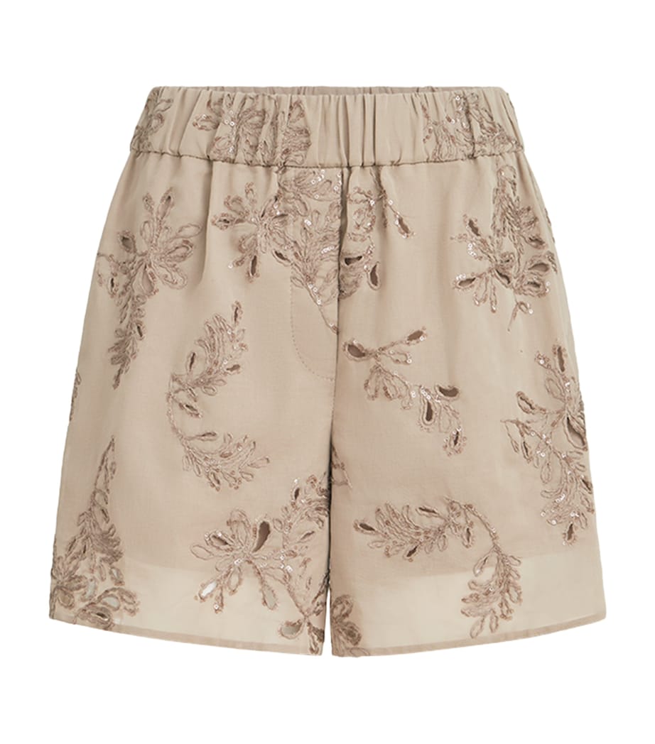 Brunello Cucinelli Womens Cotton Organza Bermuda Shorts Image 1