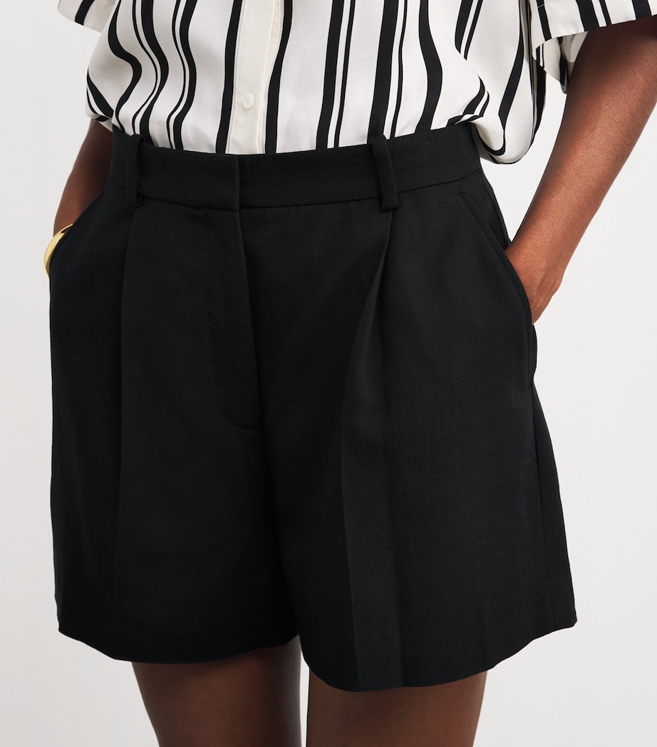 Pleated Trent Tailored Shorts BLACK Image 6