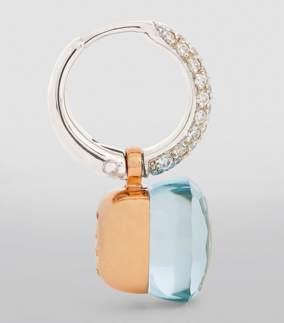 Rose Gold, Diamond and Topaz Nudo Earrings DB0OY Image 3