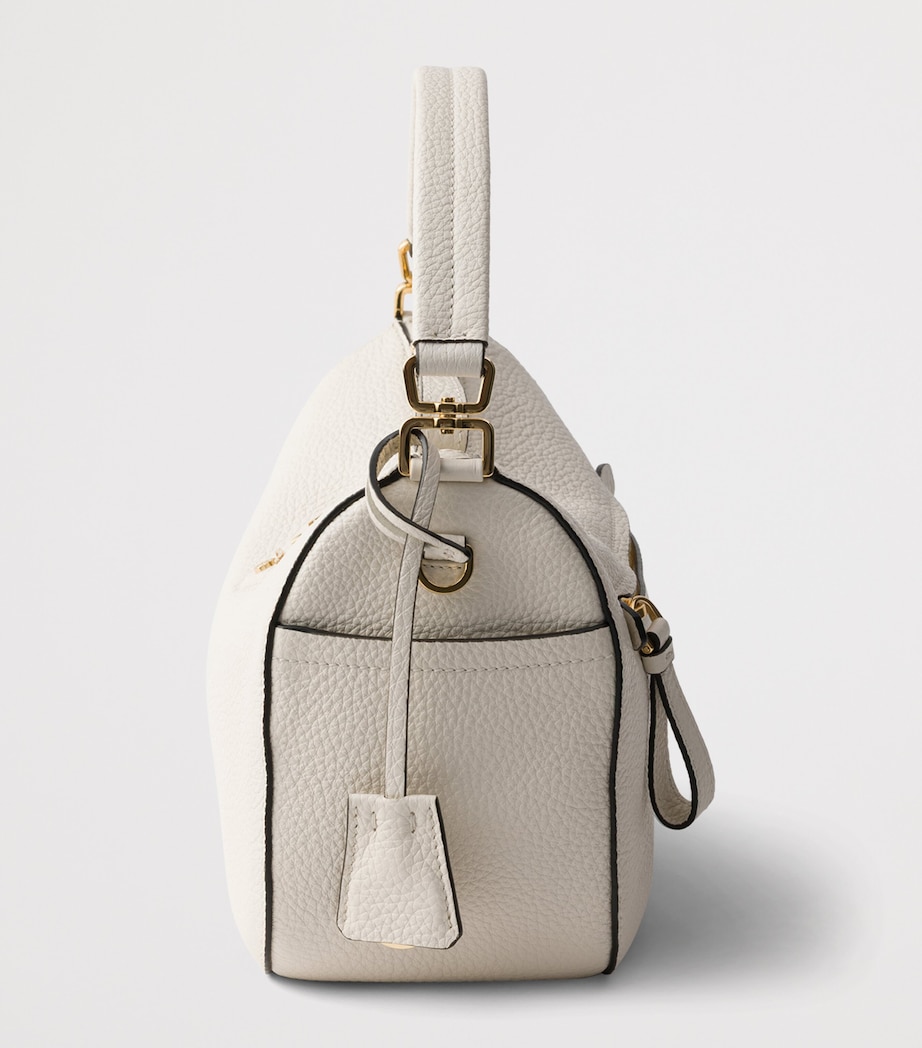 Prada Small Leather Top-Handle Bag White Image 6