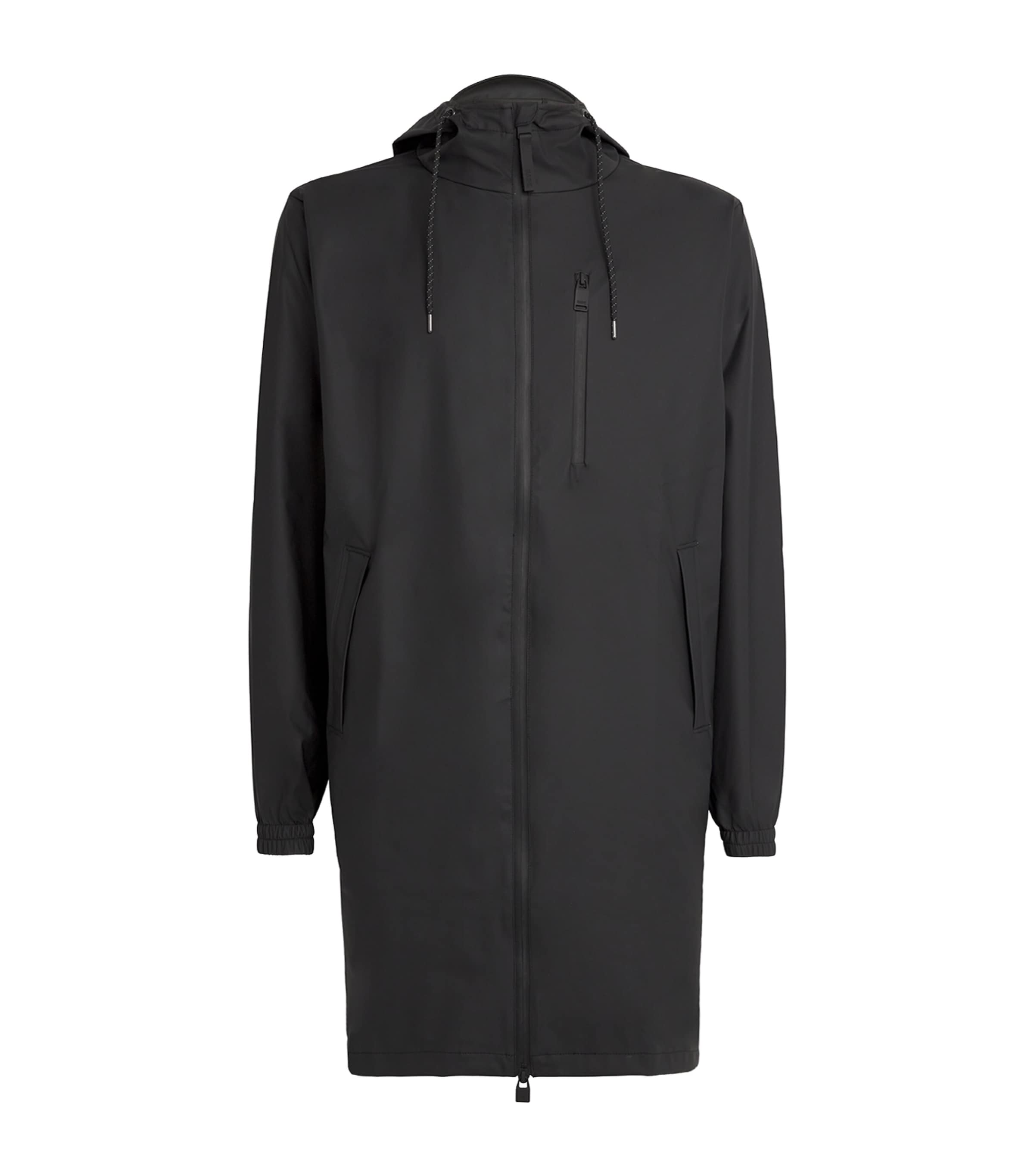 Rains Long Storm Breaker Jacket In Black