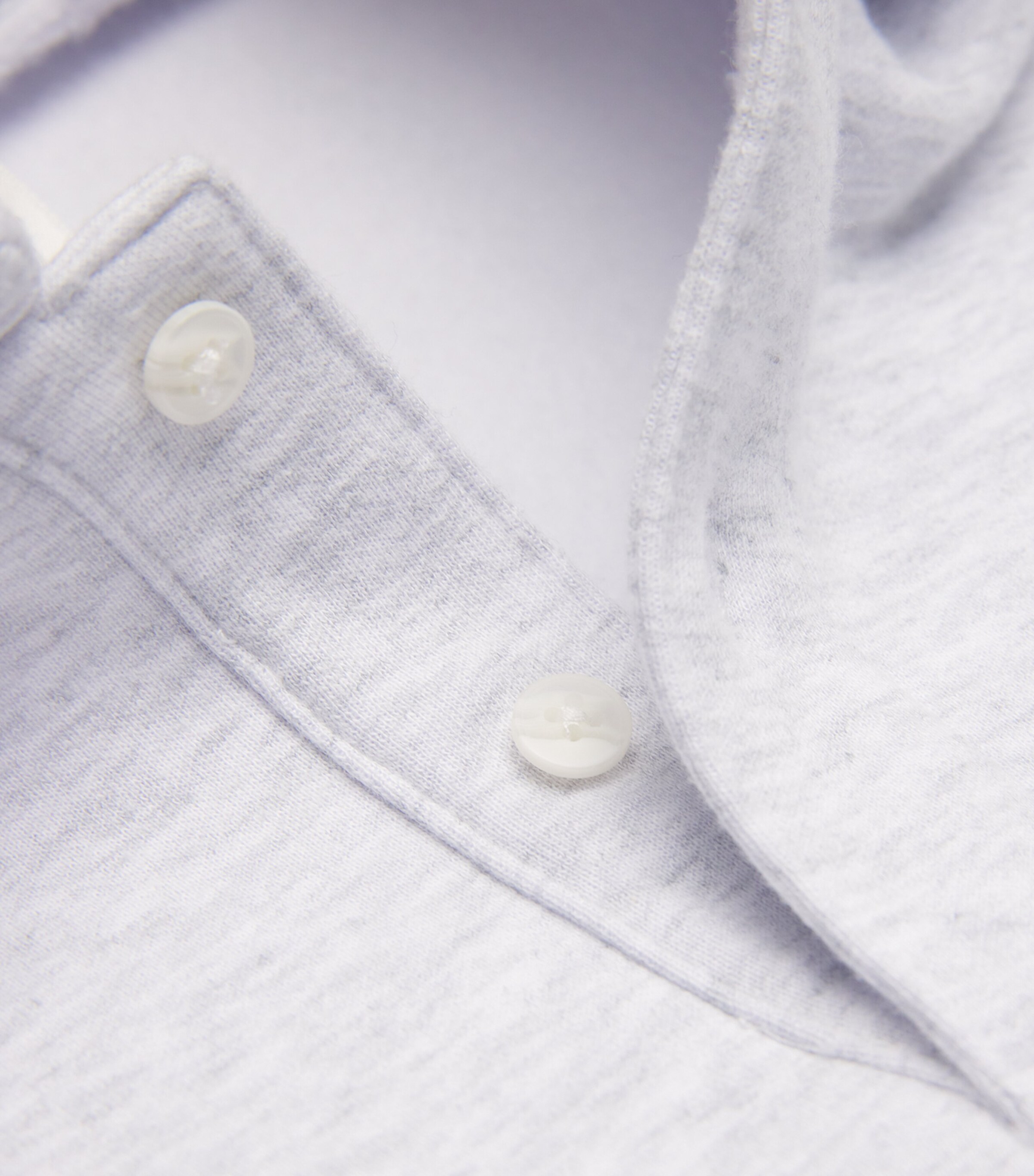 Cotton-Blend Fleece Polo Sweatshirt LIGHT HEATHER GREY Image 5