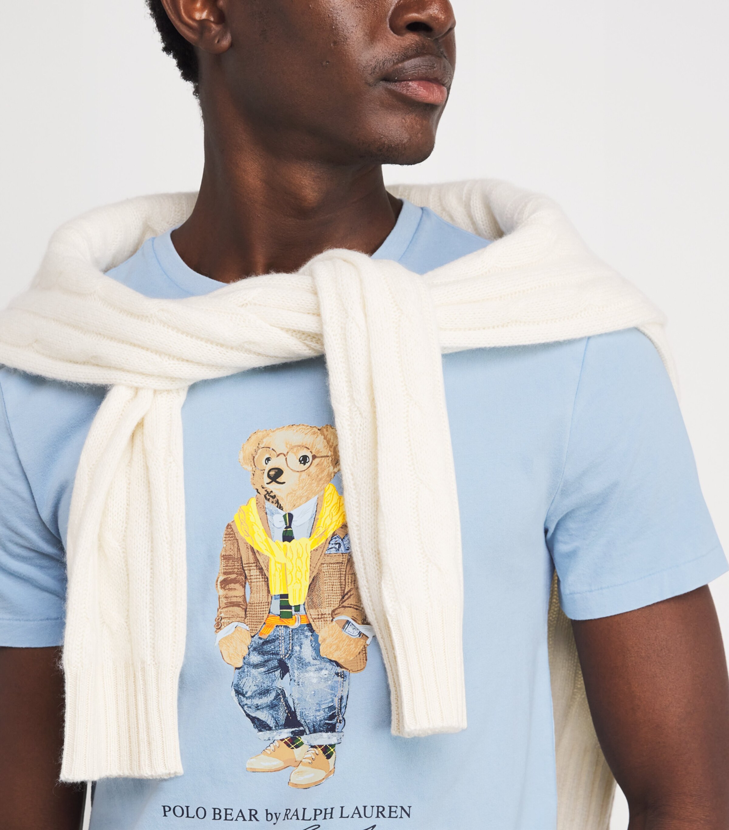 Cotton Custom Fit Polo Bear T-Shirt BLUE Image 6