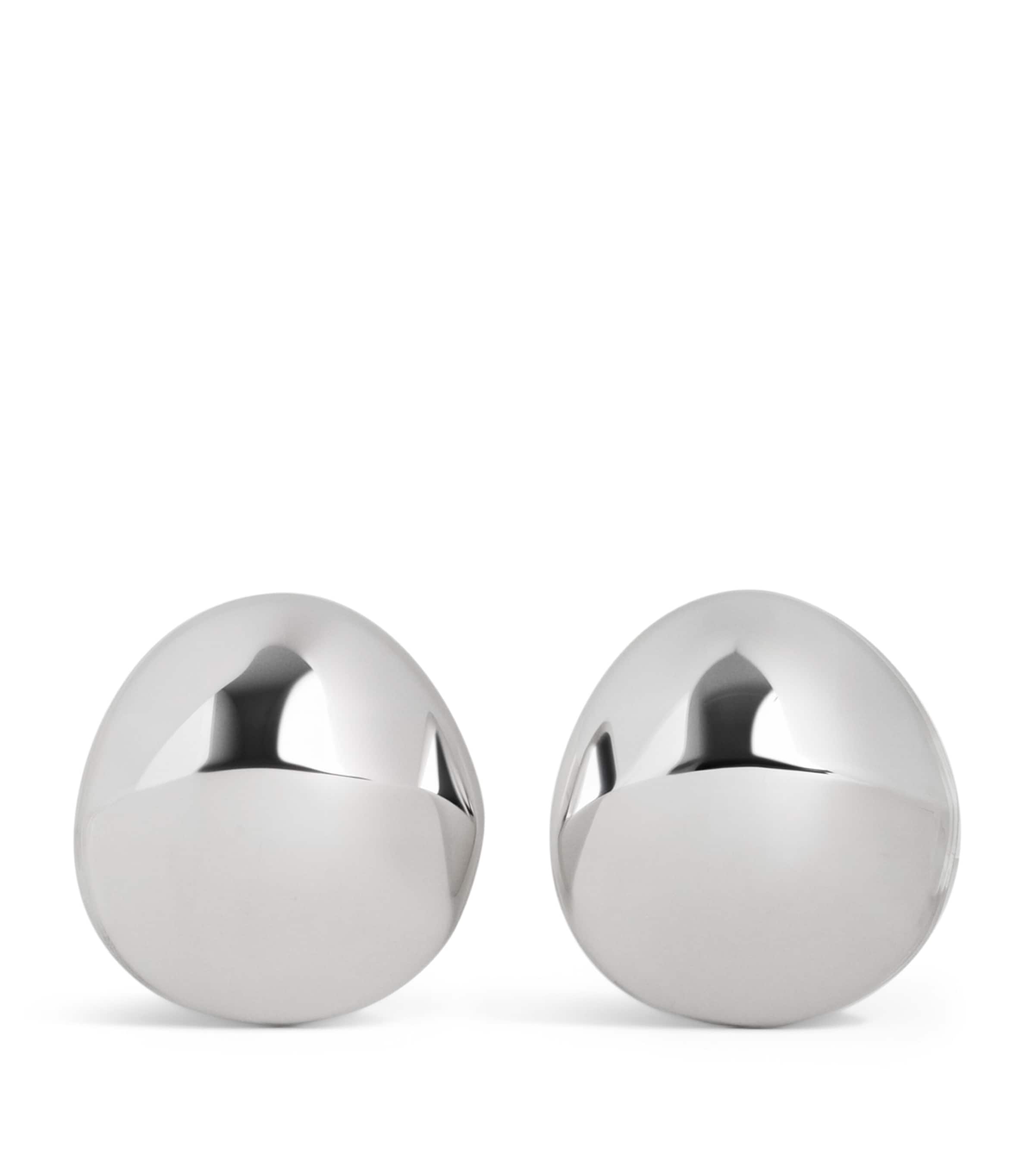Alaïa Aluminium Dome Earrings White Silver Image 1