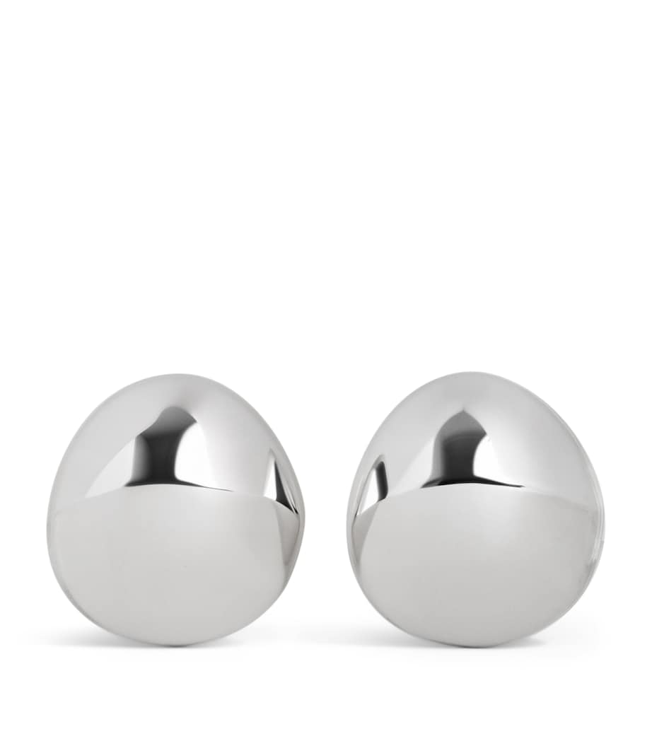 Alaïa Aluminium Dome Earrings White Silver Image 1