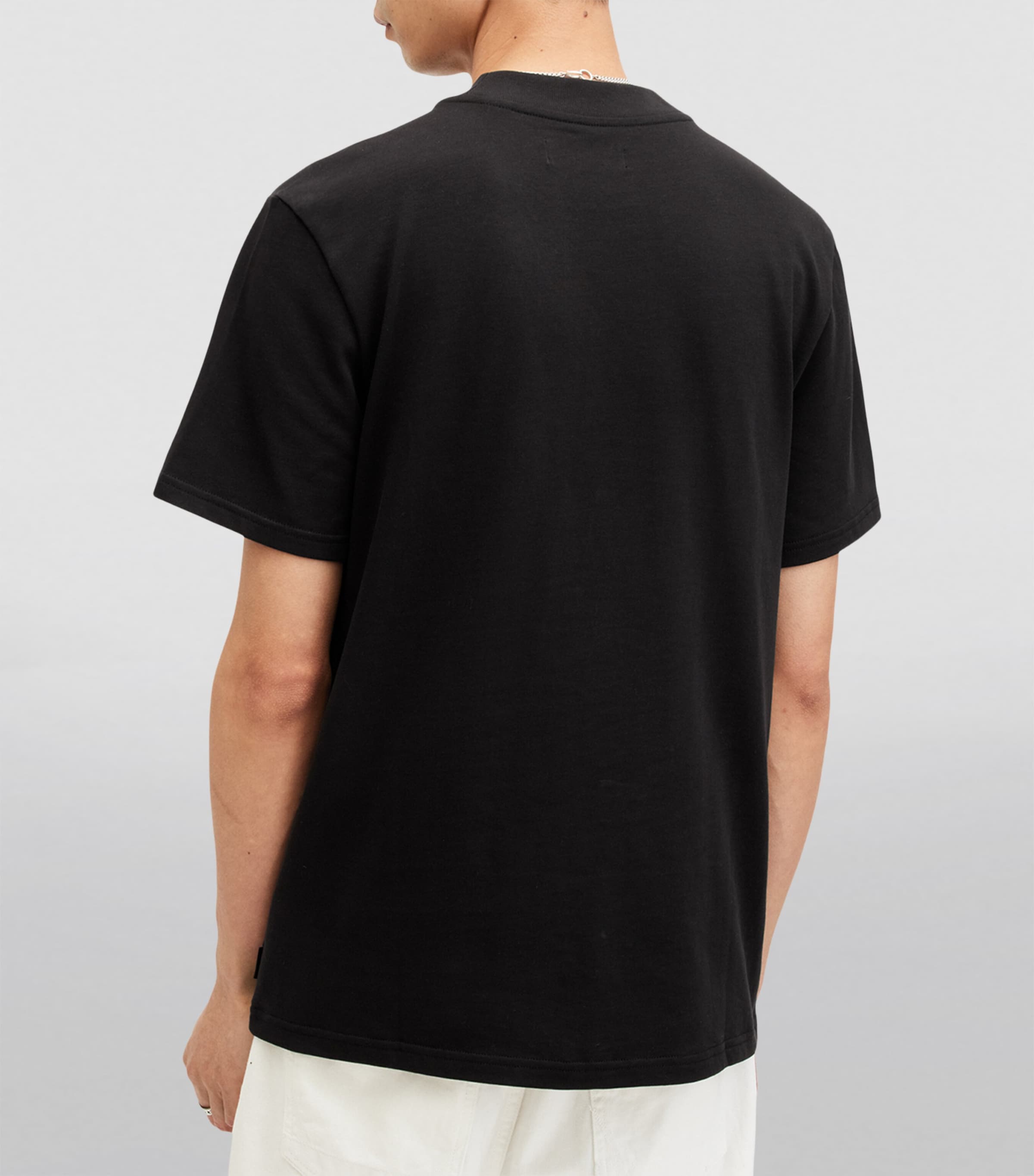 AllSaints Mens Organic Cotton Nero T-Shirt Jet Black Image 4
