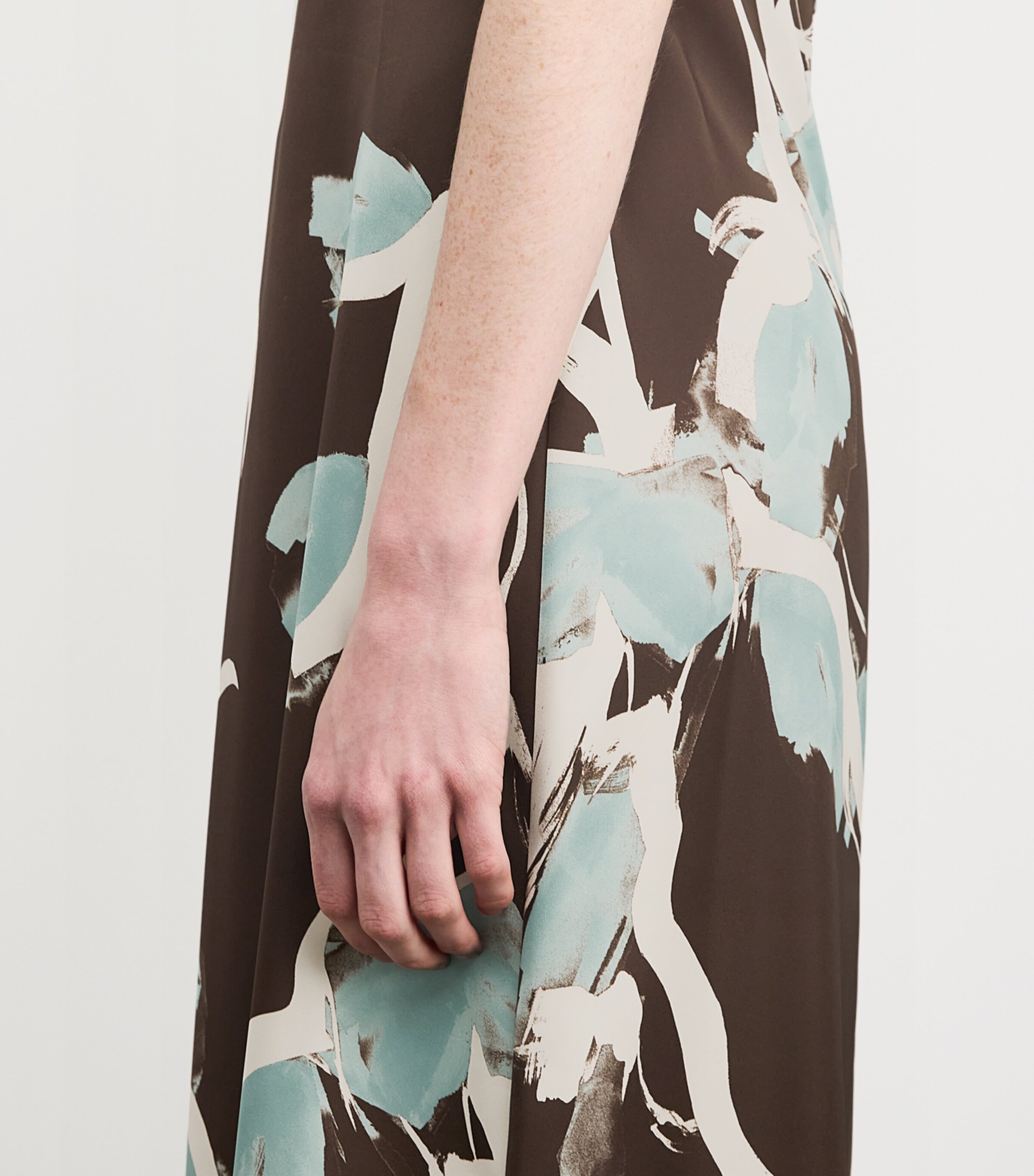 Satin Print Midi Dress COCOA Image 4