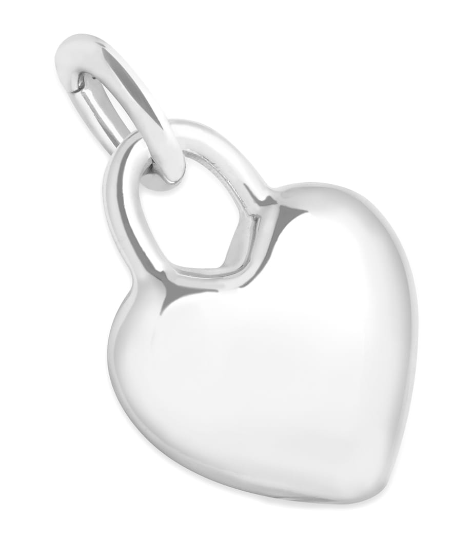 Rhodium-Plated Silver Heart Charm SILVER Image 1