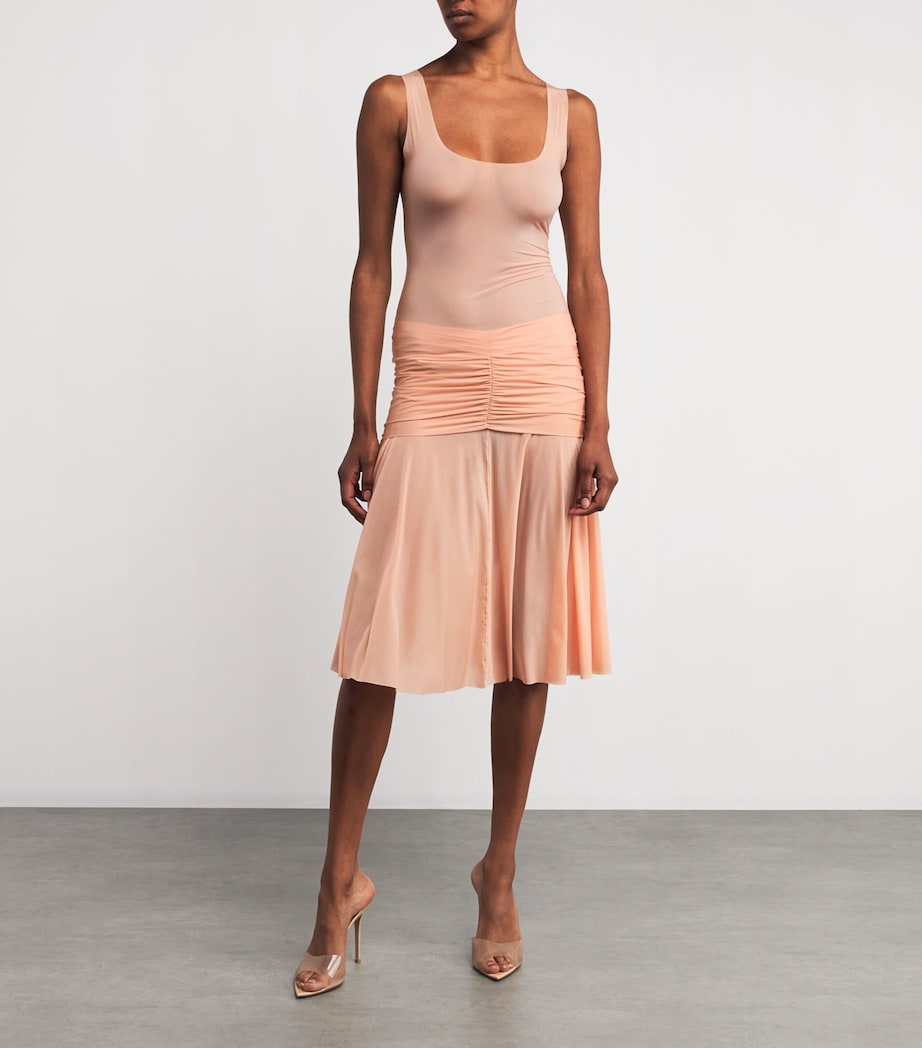 Stretch-Jersey Milky Sheer Midi Skirt DESERT CLAY Image 2