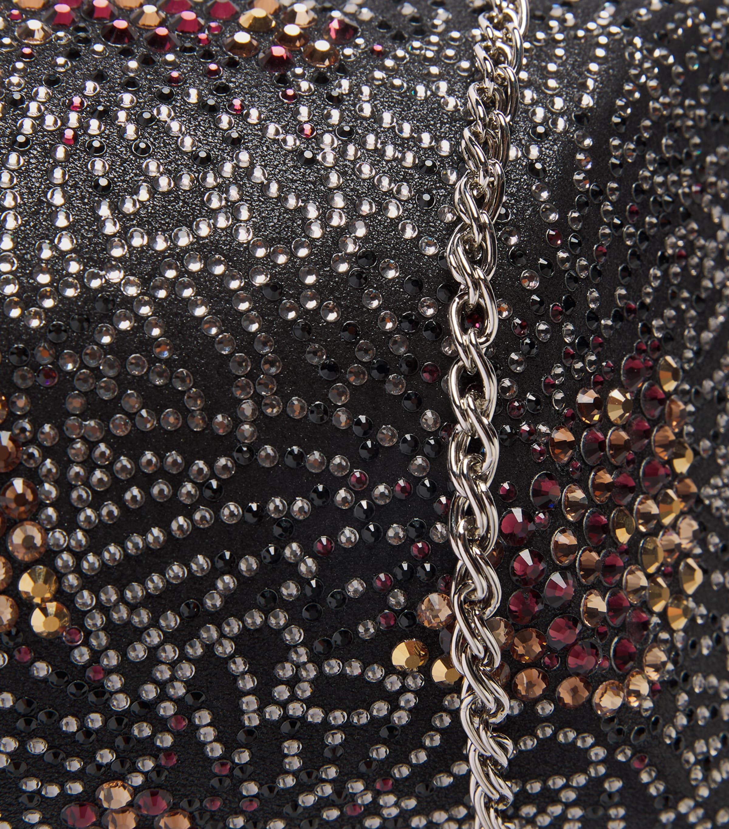 Rodo Suede-Effect Embellished Clutch Bag Black Image 5