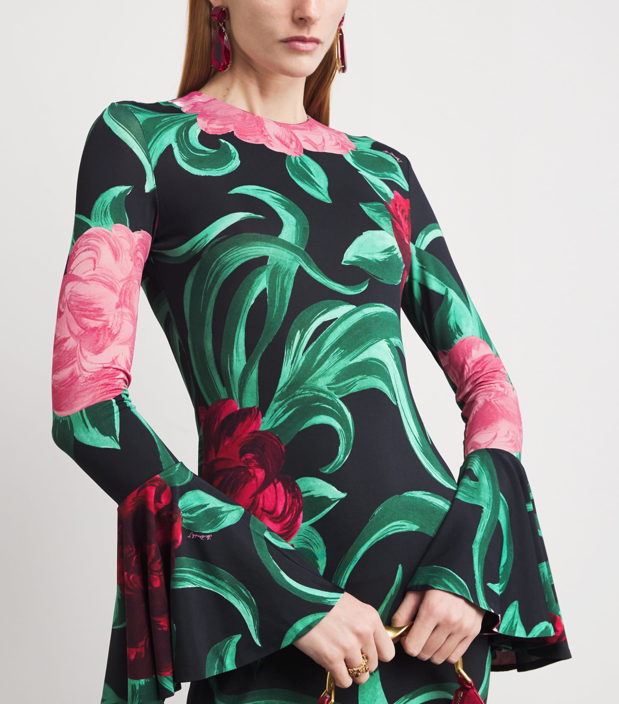 Alba Flared Maxi Dress BL01PEONY Image 4