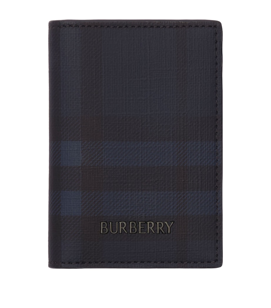 Burberry City Check Folding Card Holder Navy Image 1