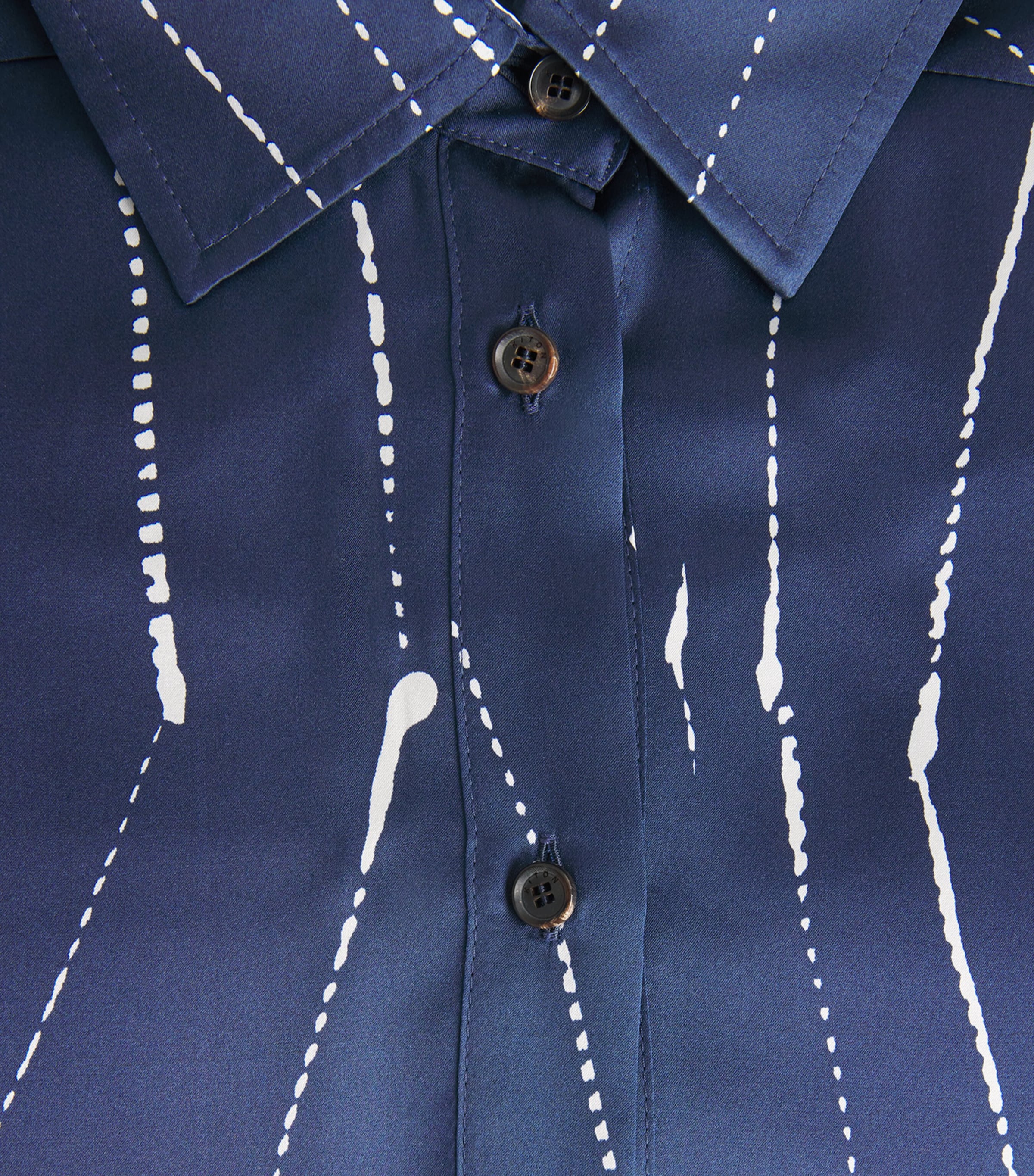 Kiton Womens Silk Printed Shirt Blue/white Image 6