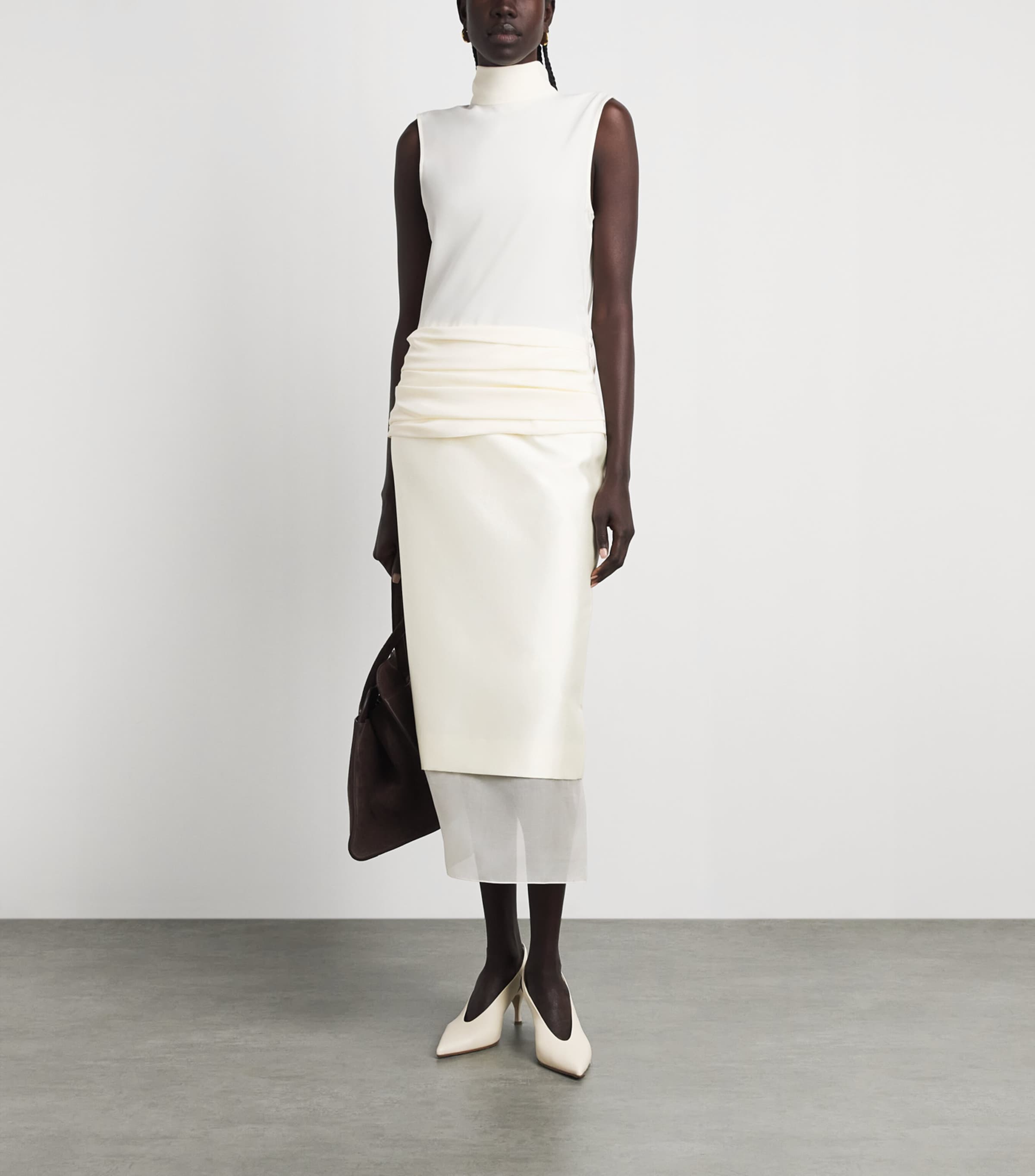 Voranida Womens Aeron Midi Skirt Ecru Image 2