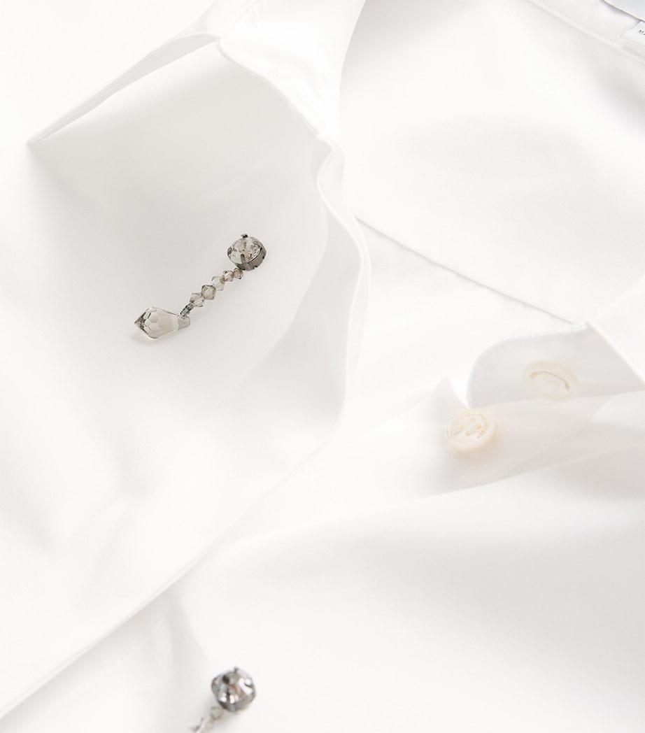 Cotton Embellished Oxford Shirt 9000 PURE WHITE Image 5