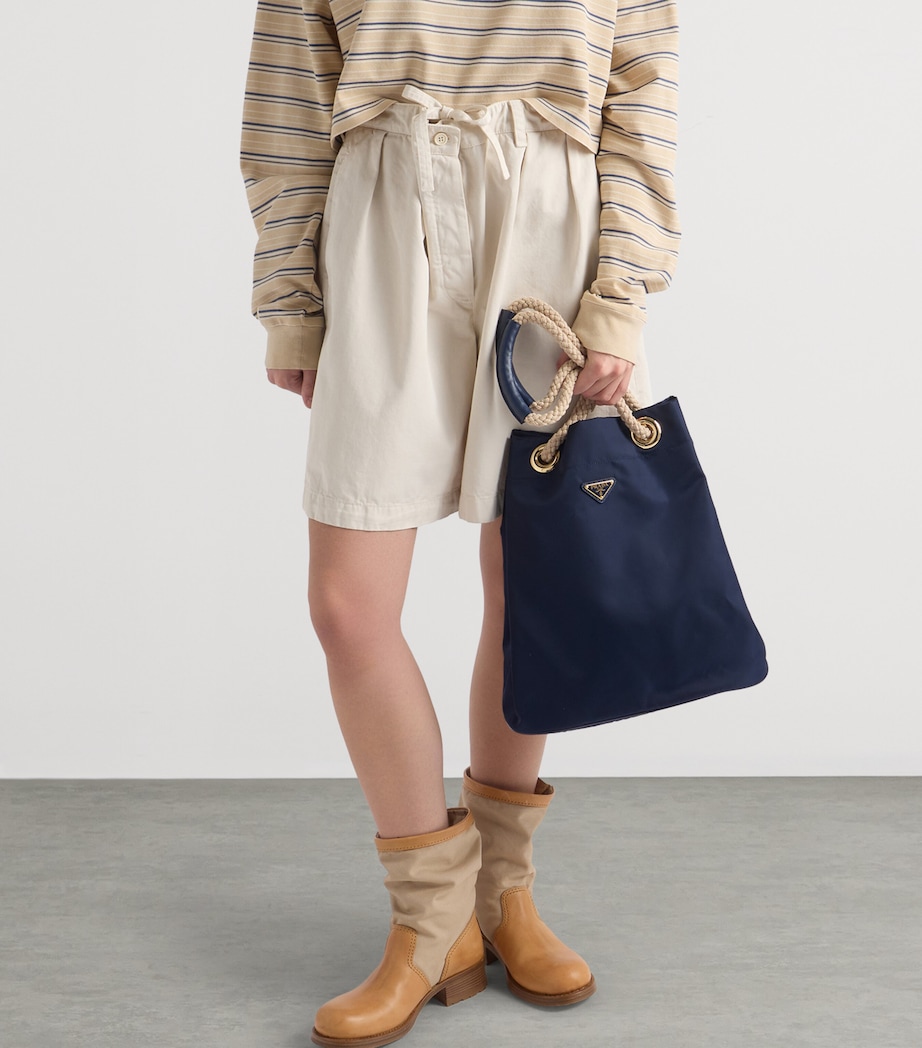 Prada Large Re-Nylon Mariner Bucket Bag Blue Image 4
