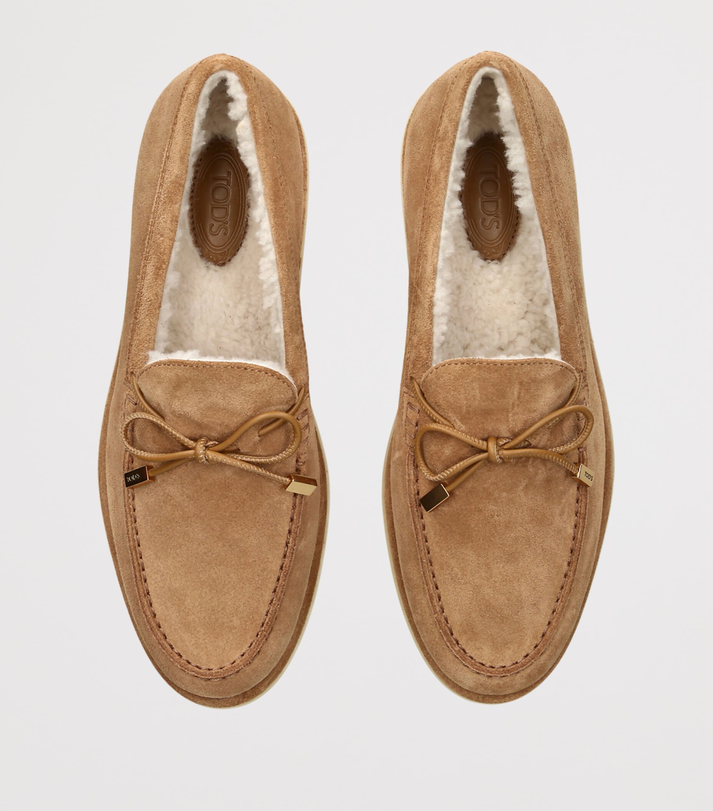 Tod's Shearling Gomma Slippers Camel Image 3