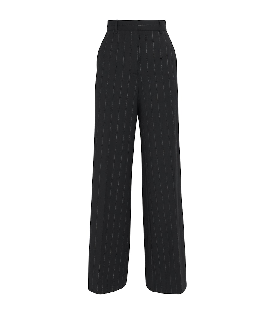 Metallic Pinstripe Tailored Trousers BLACK/GOLD Image 1