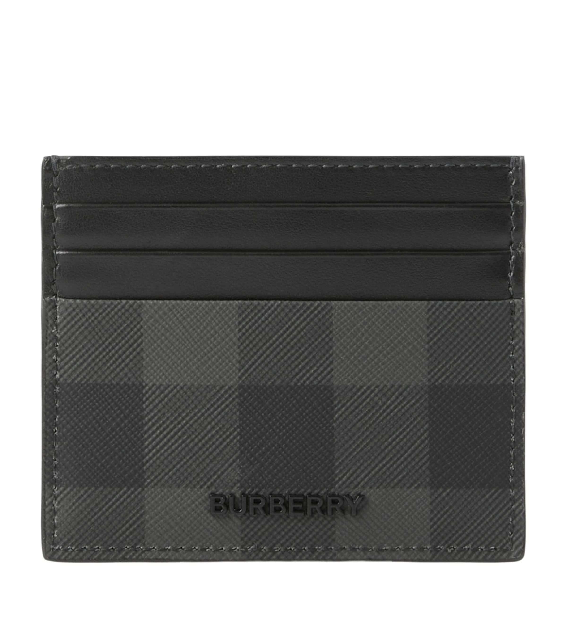 Burberry Black Tall Check Card Holder Harrods AM