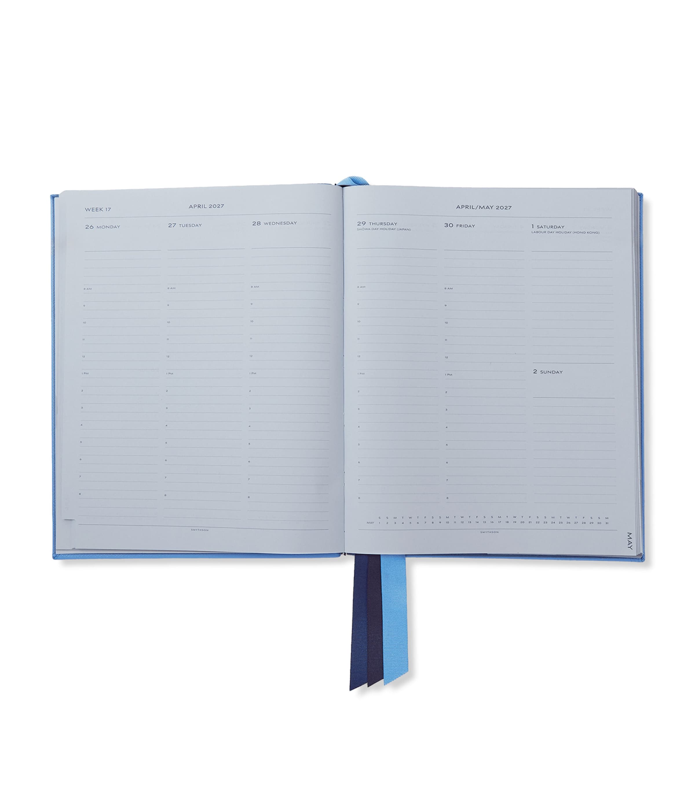 Smythson Leather Portobello Weekly Diary 2026-2027 N Blue Image 2
