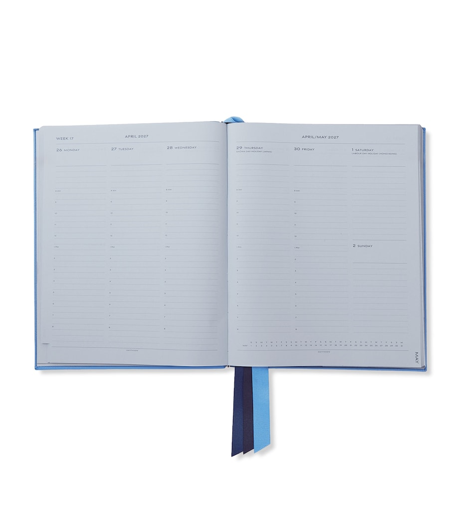 Smythson Leather Portobello Weekly Diary 2026-2027 N Blue Image 2