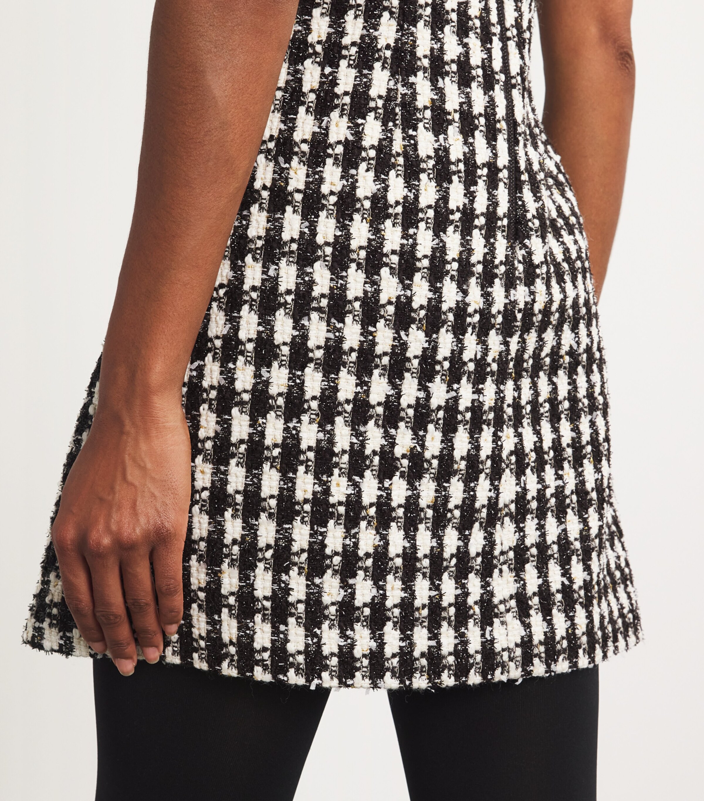 Alice+Olivia Womens Clyde Shift Mini Dress Black/white Image 4