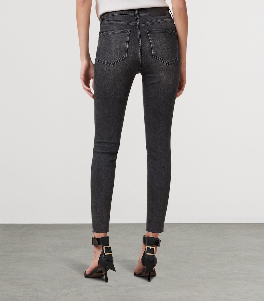 AllSaints Womens Miller Push-Up Skinny Jeans Washed Black Image 6