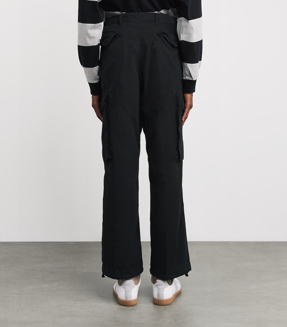 Ripstop Canvas Cargo Trousers BLACK Image 4