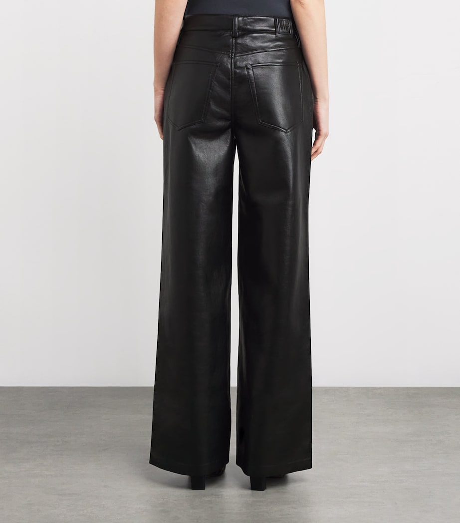 Leather Manon Wide-Leg Trousers BLACK Image 4