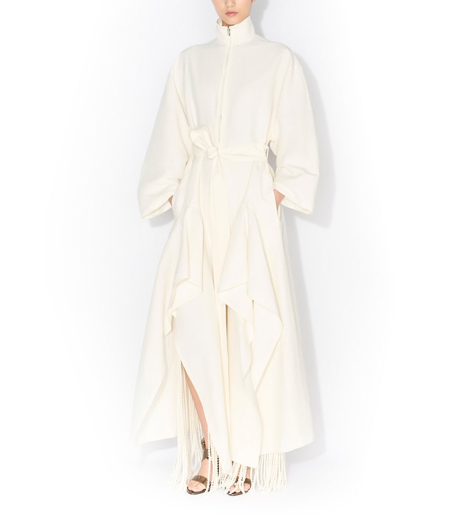 Alaïa Womens Paper-Blend Layered Jumpsuit Ivoire Image 2